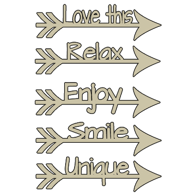 word arrows love this relax, enjoy.smile.unique, 100 x 150 min b